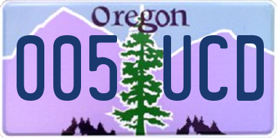 OR license plate 005UCD