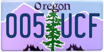 OR license plate 005UCF