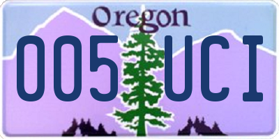 OR license plate 005UCI