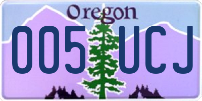 OR license plate 005UCJ