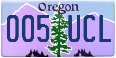 OR license plate 005UCL