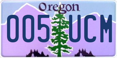 OR license plate 005UCM