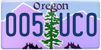 OR license plate 005UCO