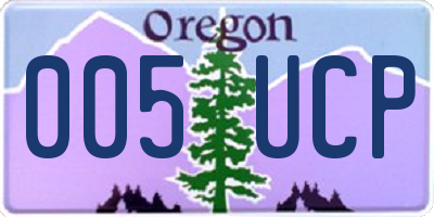 OR license plate 005UCP