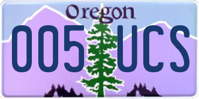 OR license plate 005UCS