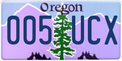OR license plate 005UCX