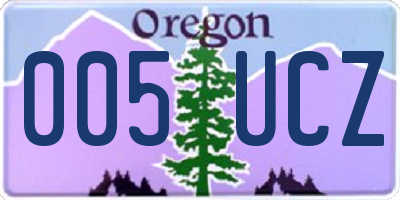 OR license plate 005UCZ