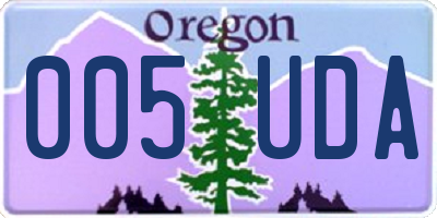 OR license plate 005UDA