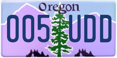 OR license plate 005UDD