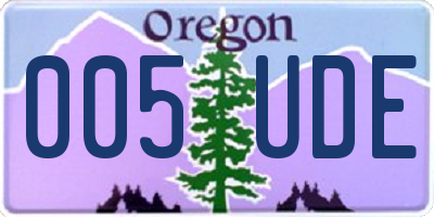 OR license plate 005UDE