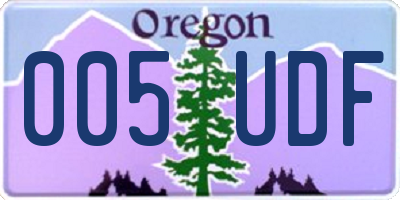 OR license plate 005UDF