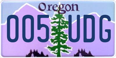 OR license plate 005UDG