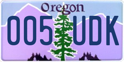 OR license plate 005UDK