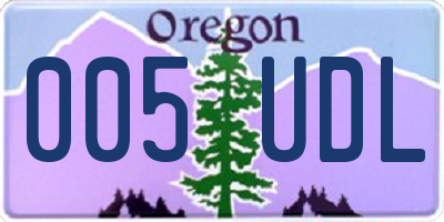 OR license plate 005UDL