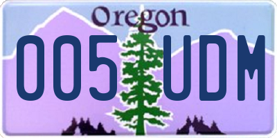 OR license plate 005UDM