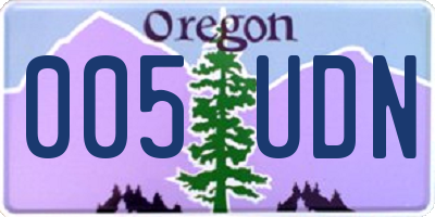 OR license plate 005UDN