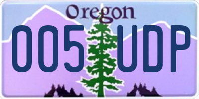 OR license plate 005UDP