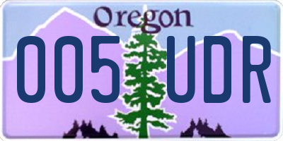 OR license plate 005UDR