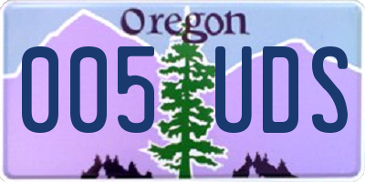 OR license plate 005UDS