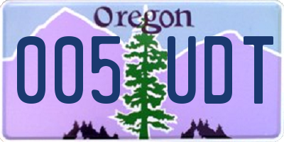 OR license plate 005UDT