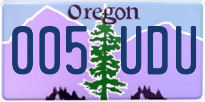 OR license plate 005UDU