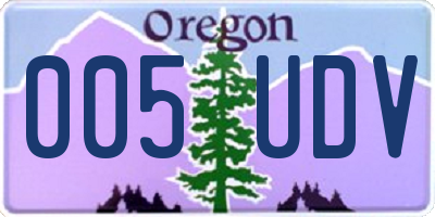 OR license plate 005UDV