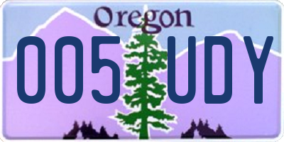 OR license plate 005UDY