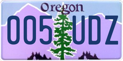 OR license plate 005UDZ