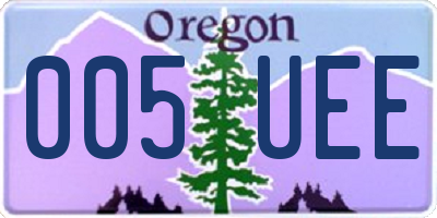 OR license plate 005UEE