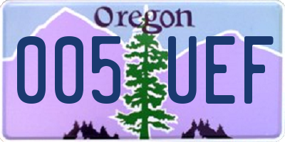 OR license plate 005UEF