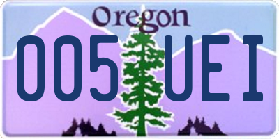 OR license plate 005UEI