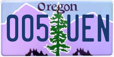 OR license plate 005UEN