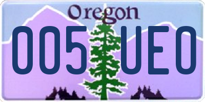OR license plate 005UEO