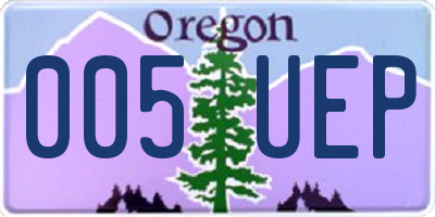 OR license plate 005UEP
