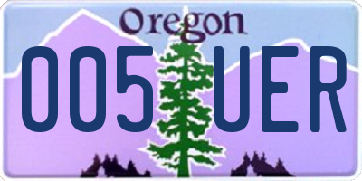 OR license plate 005UER