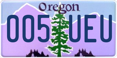 OR license plate 005UEU