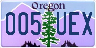 OR license plate 005UEX