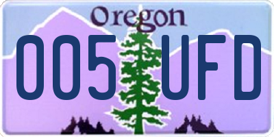 OR license plate 005UFD
