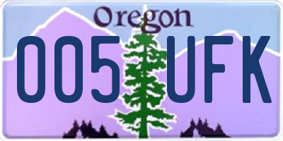 OR license plate 005UFK