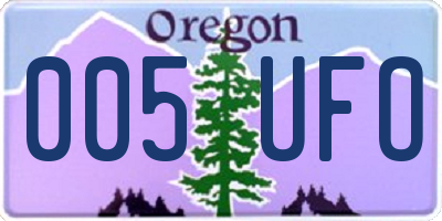 OR license plate 005UFO