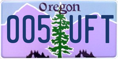 OR license plate 005UFT