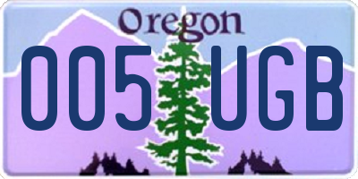 OR license plate 005UGB