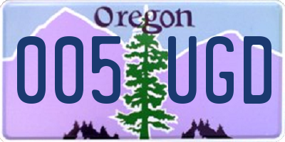OR license plate 005UGD