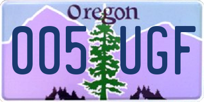 OR license plate 005UGF