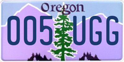 OR license plate 005UGG