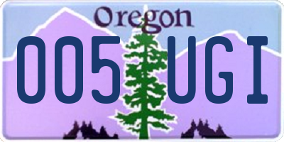 OR license plate 005UGI