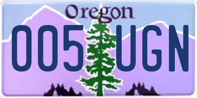 OR license plate 005UGN