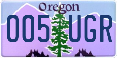 OR license plate 005UGR