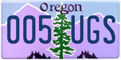 OR license plate 005UGS