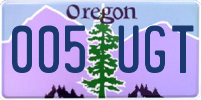 OR license plate 005UGT